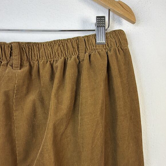 Lands' End womens size 12 brown High Rise Elastic Back Corduroy Pants Stretch - Picture 5 of 9
